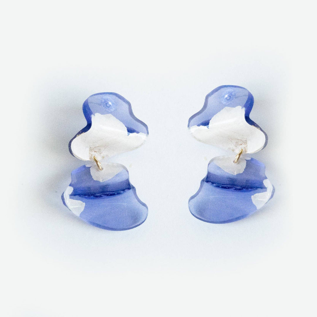 Fleur Violet Double Flow Ecoresin Earrings