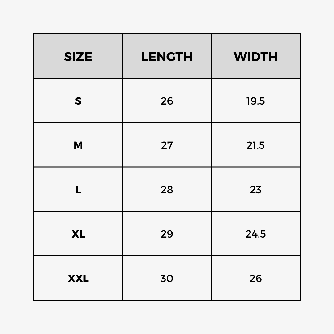 Almonte Varsity Hoodie / Sport Grey Size Chart