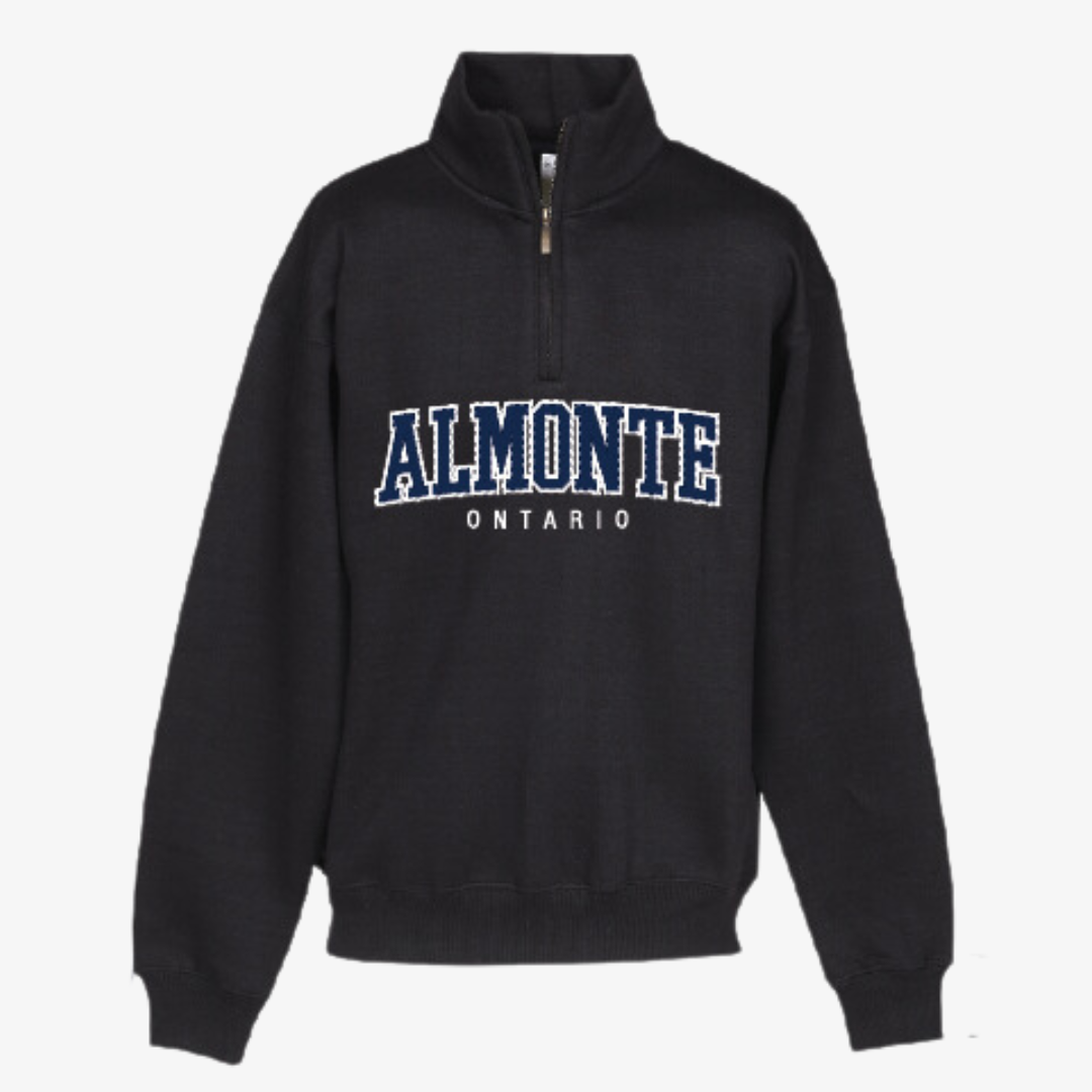 Almonte Varsity Quarter Zip / Black Front Facing product photo