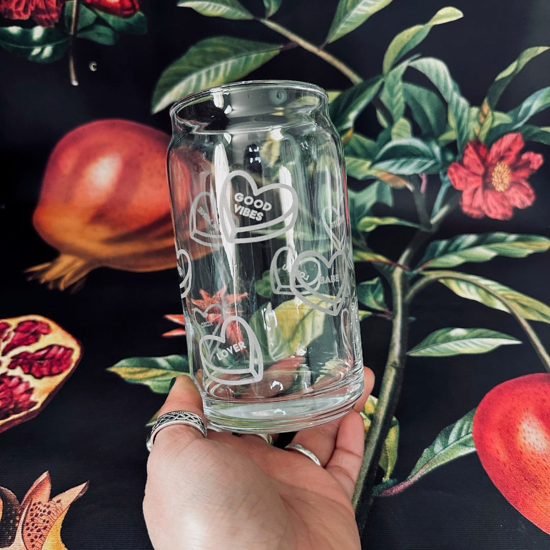 Candy Hearts Can Glass