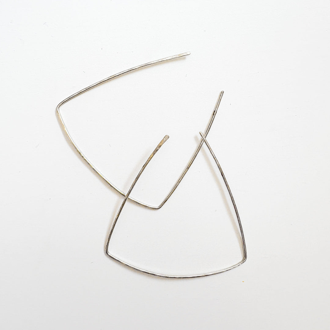 Sterling Silver Triangle Hoop Earrings