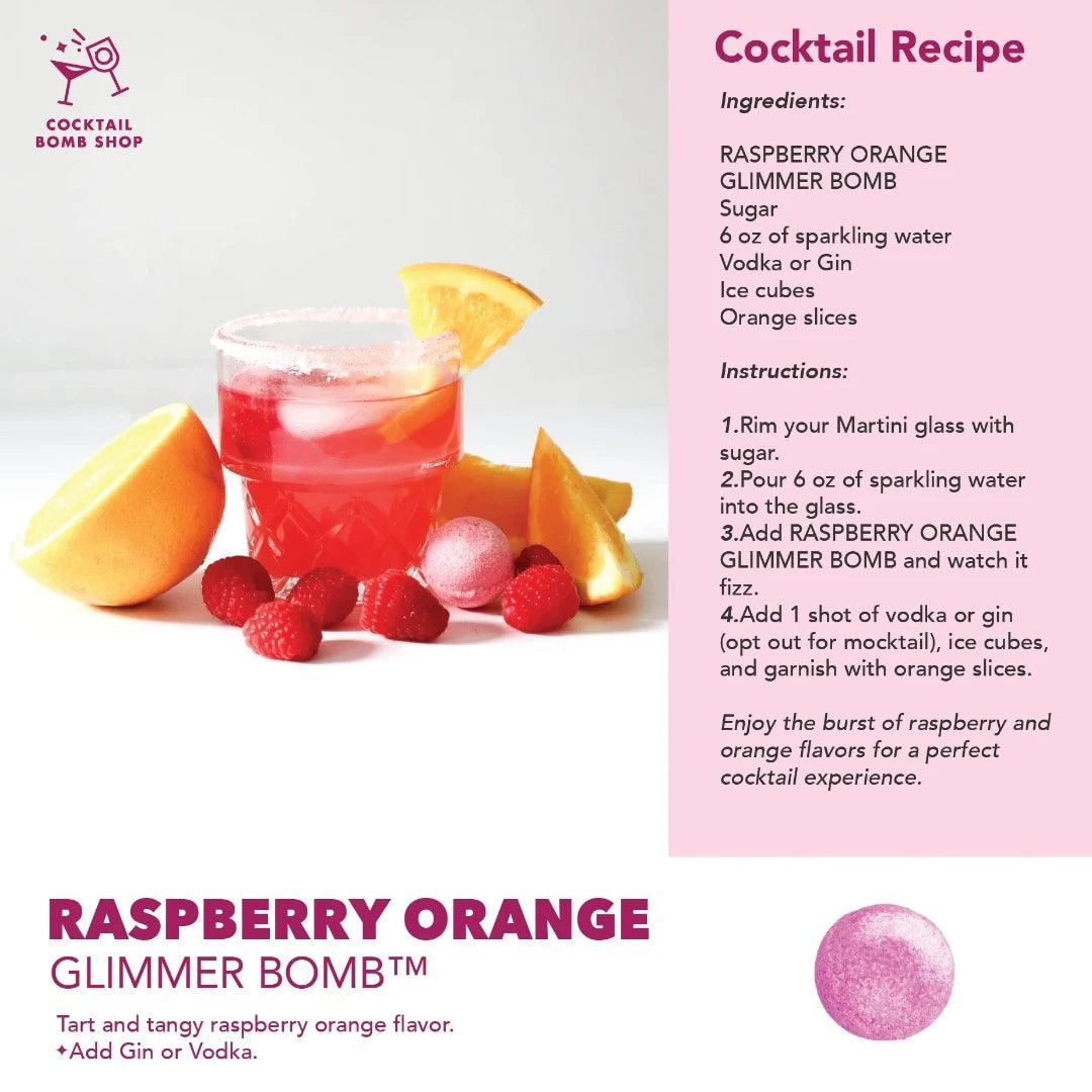 Raspberry Orange Cocktail Bomb