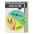 Colorful wheel with text on a card, featuring the phrase 'Thanking You Boatloads'.