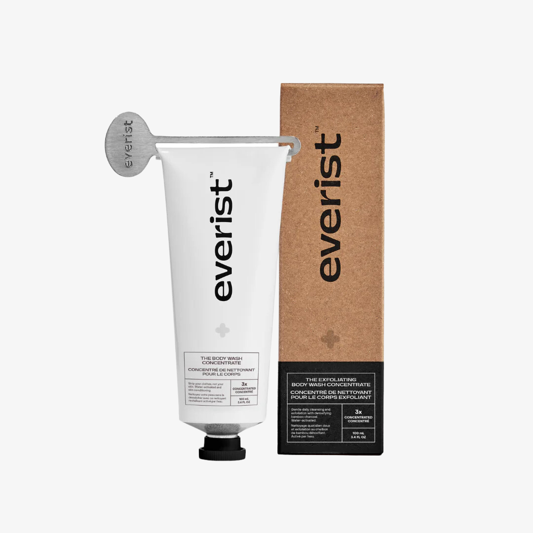 The Exfoliating Body Wash Concentrate, a waterless concentrated body scrub.