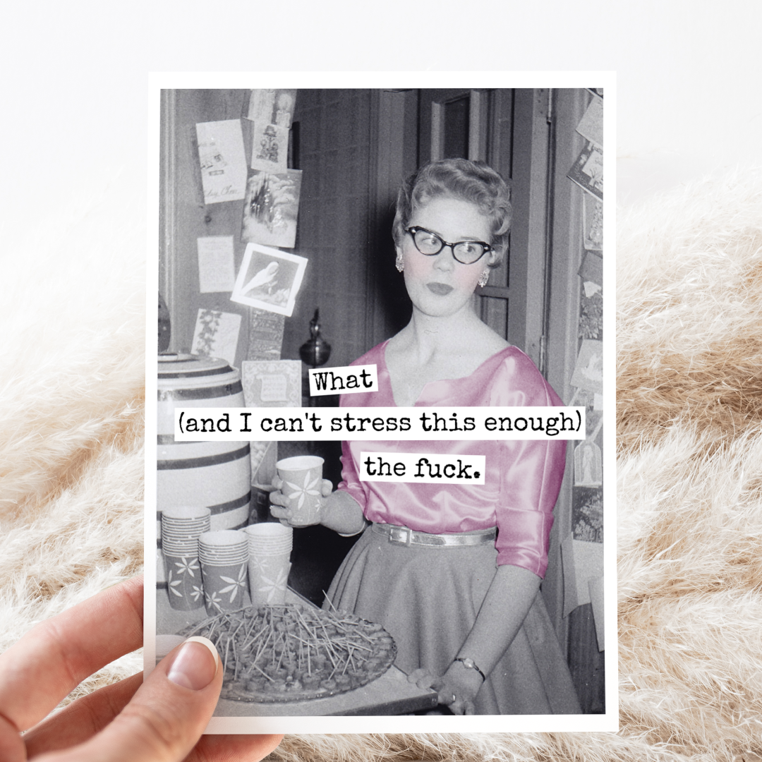 Black and white photo of a woman with text overlay on a textured surface